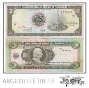 El Salvador Billete 100 Colones 1983 P-137a XF- (Serie M)