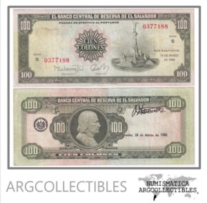 El Salvador Billete 100 Colones 1988 P-137b VF+ (Serie S)