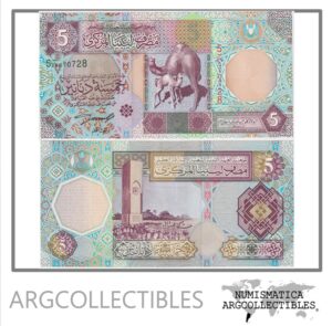 Libia Billete 5 Dinars 2002 P-65 UNC