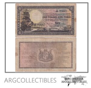 Sudafrica Billete 1 Pound 1947 P-84f F+