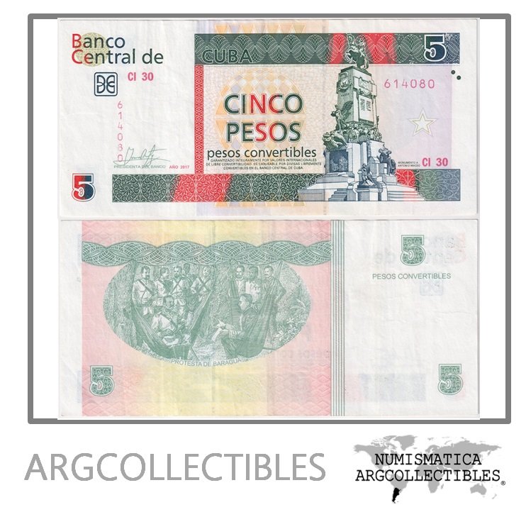 Cuba Billete 5 Pesos 2017 P-FX-48 XF (CUC)