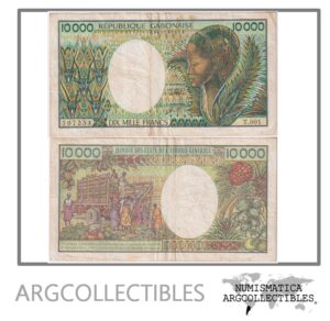 Gabon Billete 10.000 Francos 1991 P-7b VF