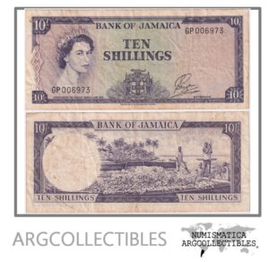 Jamaica Billete 10 Shillings 1960(1964) P-51Ba VF