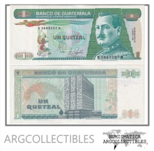 Guatemala Billete 1 Quetzal 1989 P-66/151 UNC (Serie BN)