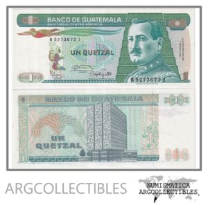 Guatemala Billete 1 Quetzal 1987 P-66/142 UNC (Serie BJ)