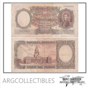 Argentina Billete 5.000 Pesos P-280a/BOT-2177 F+ 1966 Serie A