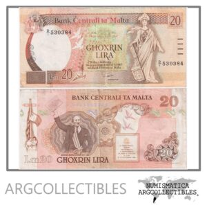 Malta Billete 20 Liri 1989 P-44 VF