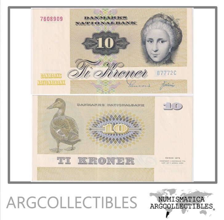 Dinamarca Billete 10 Kroner 1977 P-48g UNC