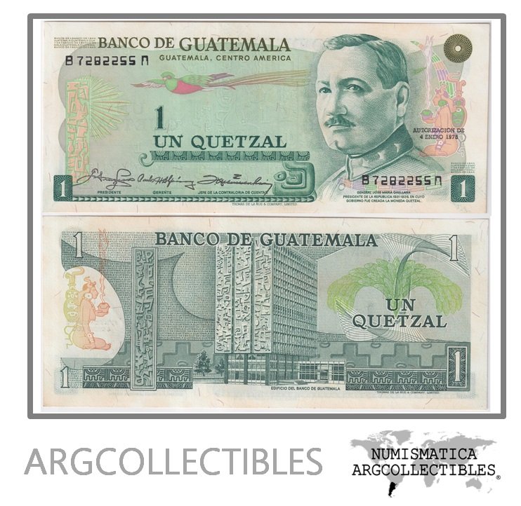 Guatemala Billete 1 Quetzal 1978 P-59c/ANG-94 AU (Serie BM)