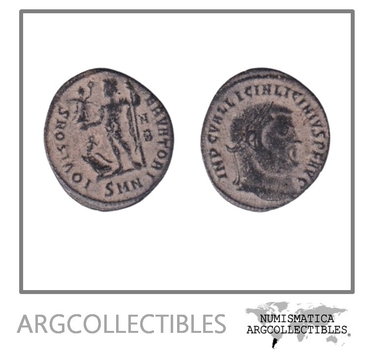 Bajo Imperio Romano Moneda AE Follis 308 Licinio I, MRBI-8010.d
