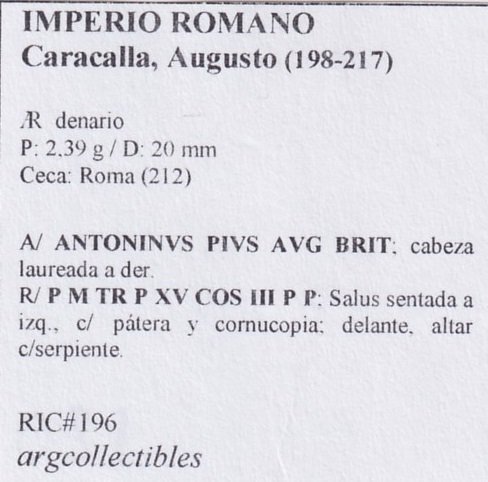 Imperio Romano Moneda AR Denario 198 Caracalla, Augusto RIC#196 - Imagen 2