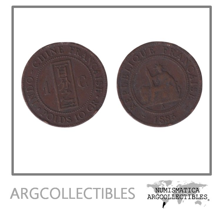 Indochina Moneda 1 Centimo 1885 Bronce KM-1 VF