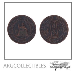 Indochina Moneda 1 Centimo 1888 Bronce KM-1 VF