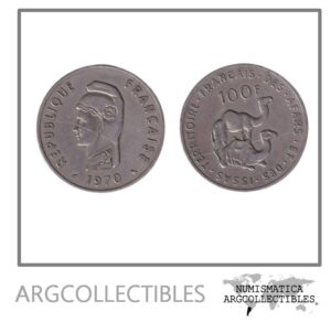 Territorios Frances de los Afars y de los Issas Moneda 100 Francos 1970 Niquel KM-19 VF