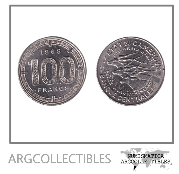 Camerun Moneda 100 Francos 1968 Niquel KM-14 UNC