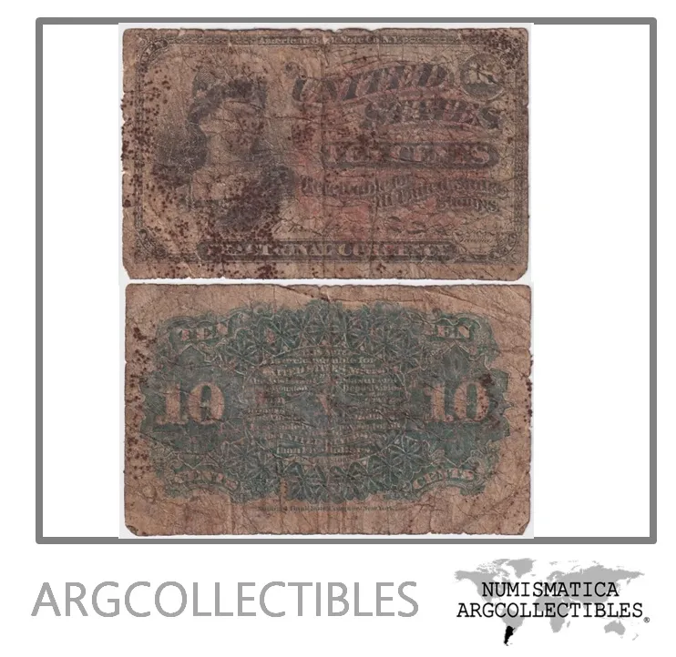 Estados Unidos USA Billete 10 Centavos 1863 P-115 VG