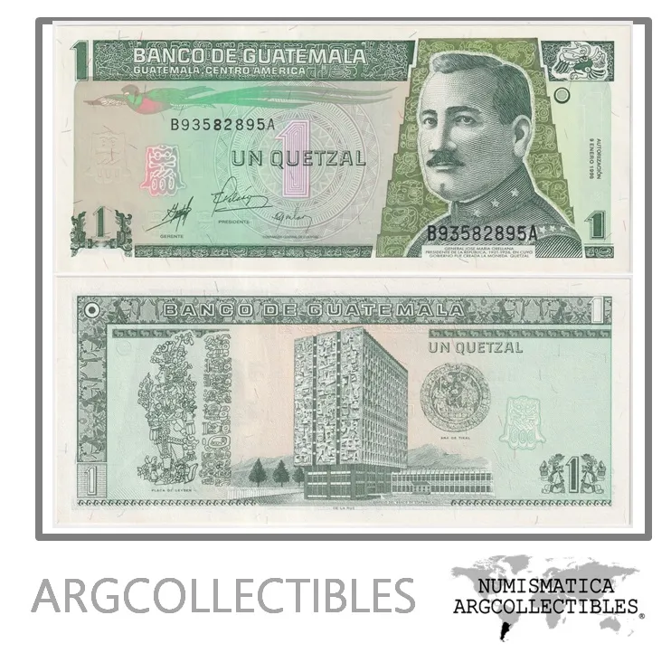Guatemala Billete 1 Quetzal 1998 P-99/ANG-182 UNC (Serie BA)