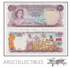 Bahamas Billete 1/2 Dolar 1968 P-26 AU