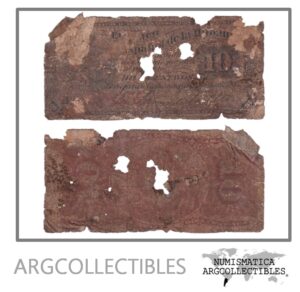 Cuba Billete 10 Centavos 1883 P-30d Poor