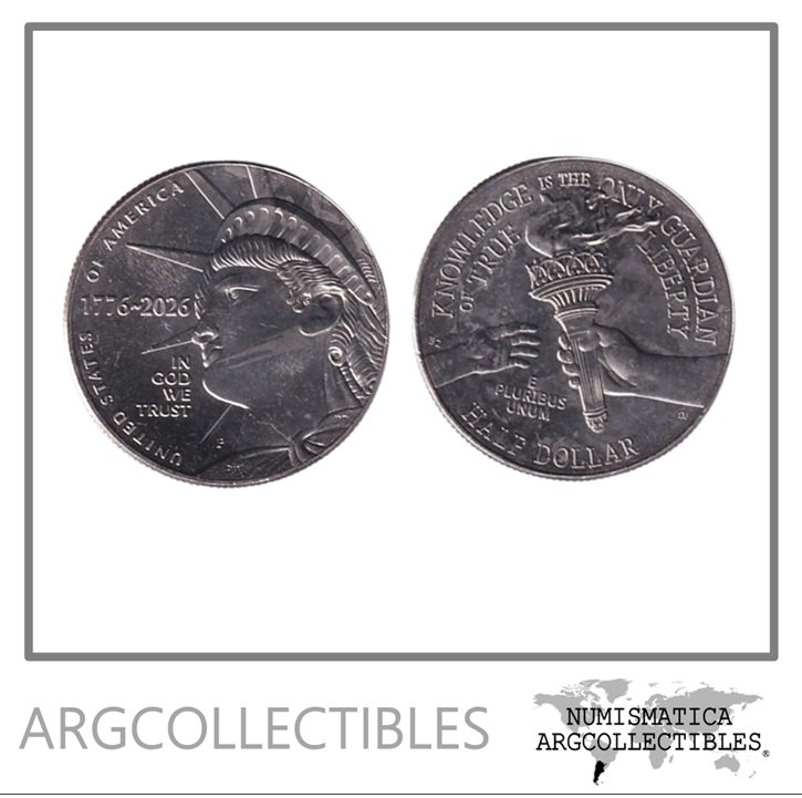 USA Moneda 1/2 Dolar 2026 P Niquel 250 Aniversario UNC