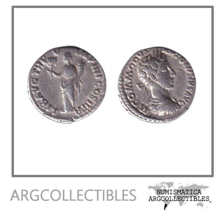 Imperio Romano Moneda AR Denario 180 Comodo Augusto RIC#10A
