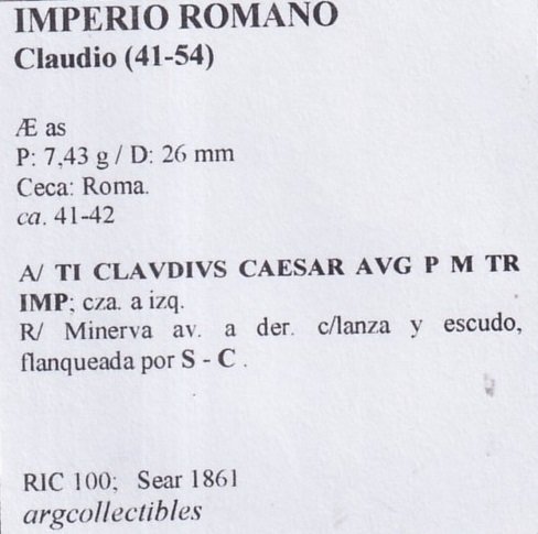 Imperio Romano Moneda AE AS 41-54 Claudio RIC-100, Sear 1861 - Imagen 2
