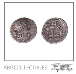 Roma Republica Moneda Denario 134 a.c Familia Marcia