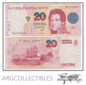 Argentina Billete 20 Pesos 1997 P-343b/BOT-3060 VF (Serie B)