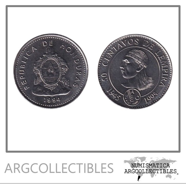 Honduras Moneda 50 Centavos 1994 FAO Niquel KM-88 UNC