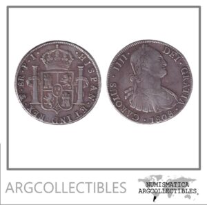 Bolivia (Potosi) Moneda 8 Reales 1808 PJ Carlos IIII KM-73/CJ-76.20 VF+