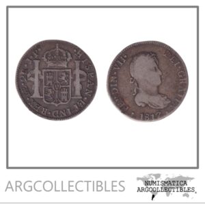 Peru (Lima) Moneda 2 Reales 1817 JP Fernando VII Plata 896 KM-115.1 F+