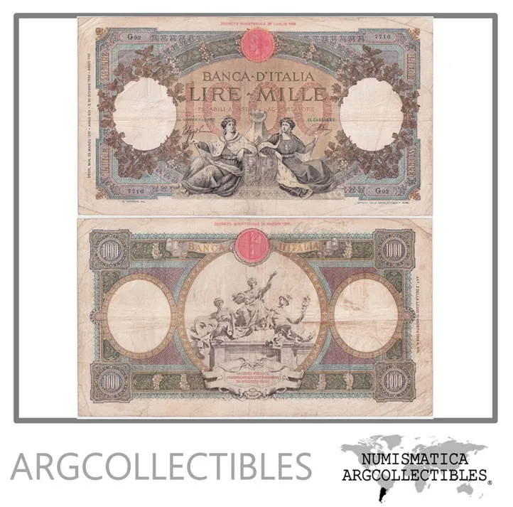 Italia Billete 1.000 Liras 1941 P-56c VF
