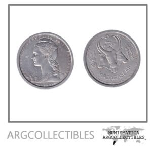 Madagascar Moneda 2 Francos 1948 Aluminio KM-4 XF