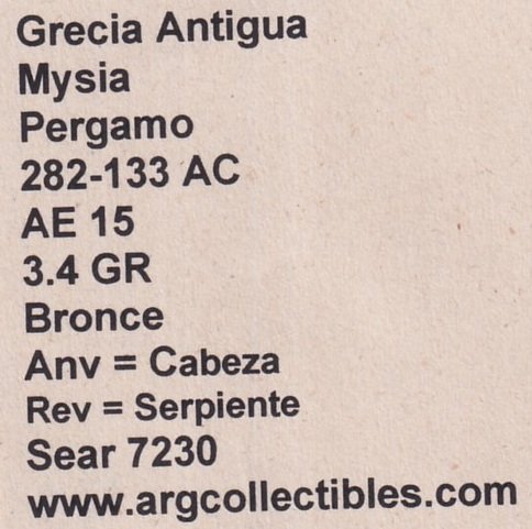 Grecia Antigua Moneda AE15 282 A.C Mysia Pergamo Sear-7230 - Imagen 2
