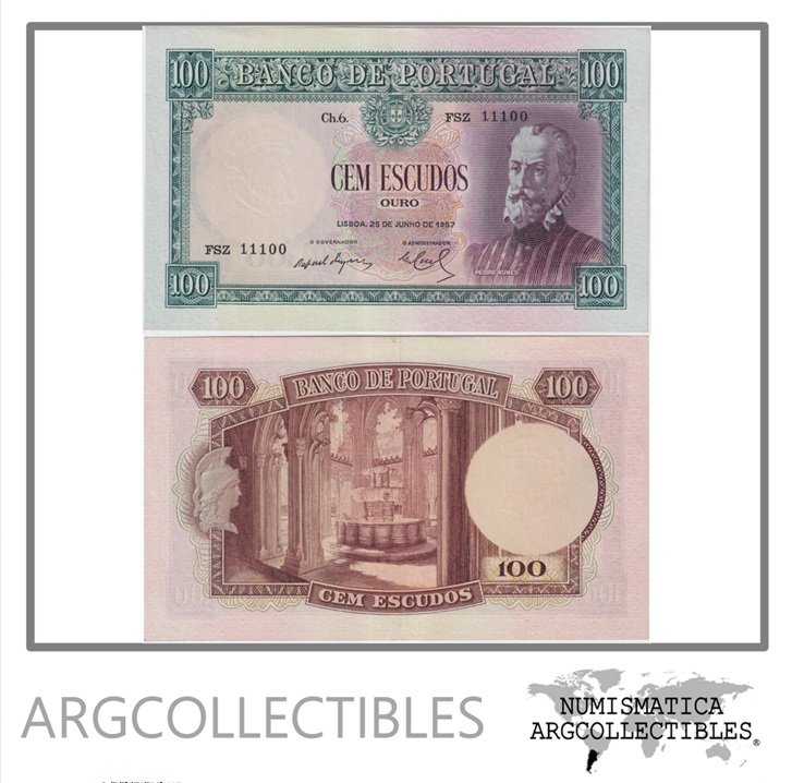 Portugal Billete 100 Escudos 1957 P-159 XF+