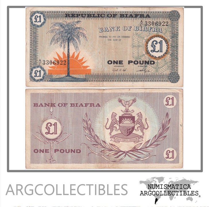 Biafra Billete 1 Pound 1968 P-2 VF