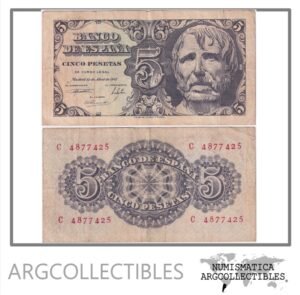 España Billete 5 Pesetas 1947 P-134 VF+