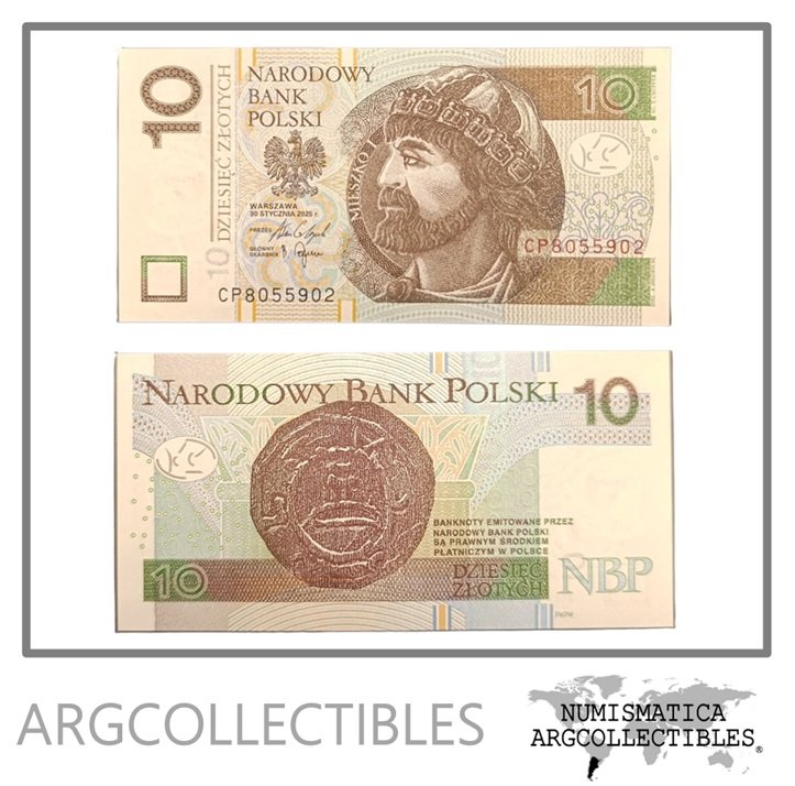 Polonia Billete 10 Zlotych 2025 P-183 UNC