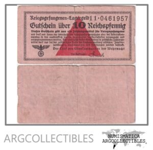 Alemania (Nazi) Billete 10 Reichspfennig 1939 Ro 516 F+ (Campo Prisioneros)
