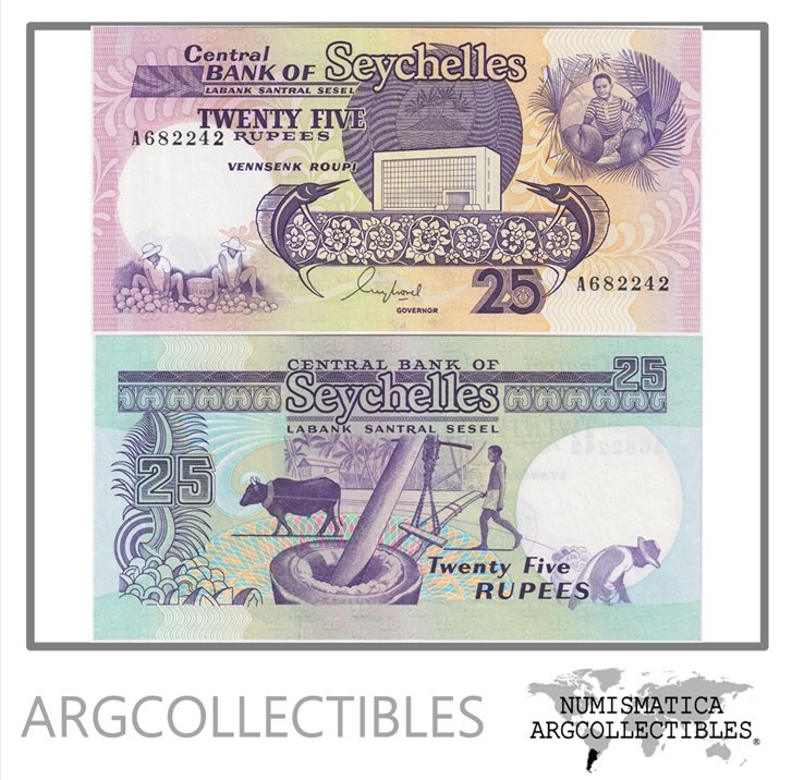 Seychelles Billete 25 Rupias 1989 P-33 UNC
