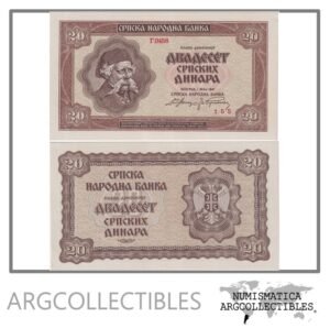 Serbia Billete 20 Dinara 1941 P-25 UNC