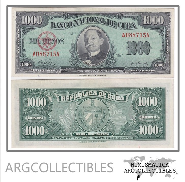 Cuba Billete 1.000 Pesos 1950 P-84 AU