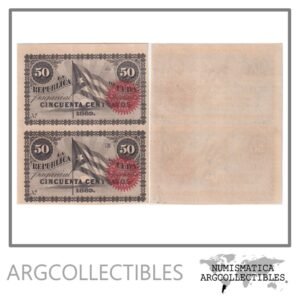 Cuba Billete 50 Centavos 1869 P-54 UNC (Sheet x 2)