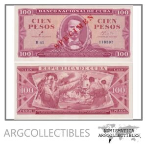 Cuba Billete 100 Pesos 1961 P-99s UNC (Specimen)