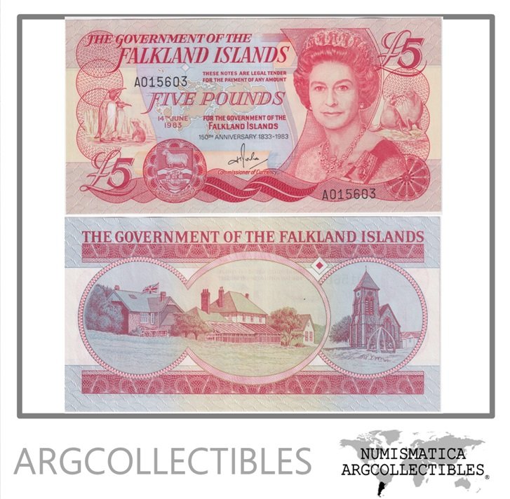 Malvinas Billete 5 Pounds 1983 P-12a UNC