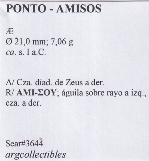 Ponto-Amisos Moneda AE I a.C Sear-3644 - Imagen 2