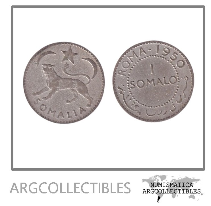 Somalia Moneda 1 Somalo 1950 Plata 250 KM-5 VF