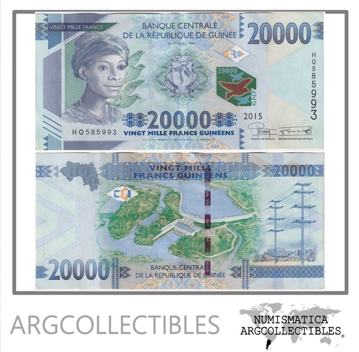 Guinea Billete 20.000 Francos 2015 P-50 XF+
