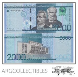 Republica Dominicana Billete 2.000 Pesos 2016 P-194 UNC (Numero bajo)