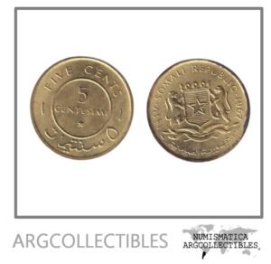 Somalia Moneda 5 Centesimi 1967 Laton KM-6 AU